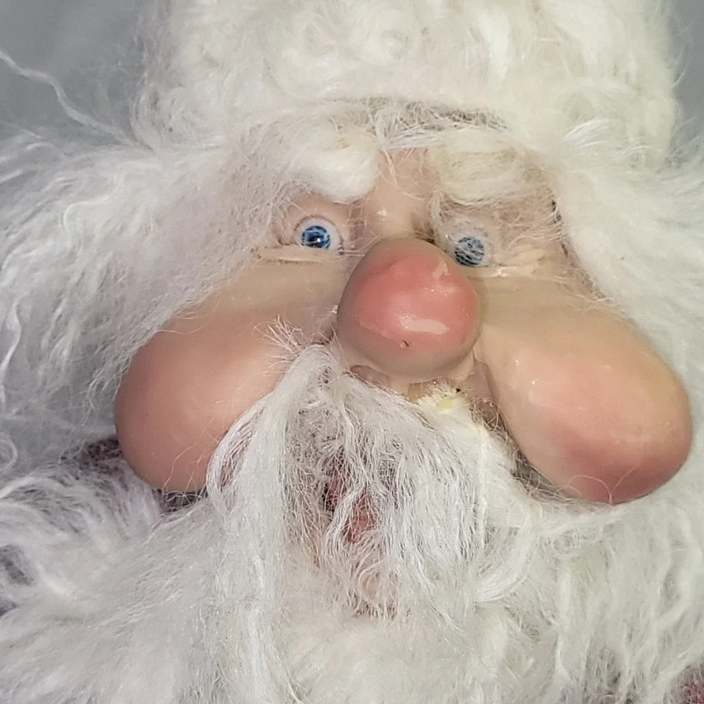 Santa Claus Figurine Jingle Bell Whimsical Shelf Sitter Weirdo Mouth Open REPAIR